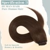 S-noilite Clip-In Real Hair Extensions Medium Brown Hair Clip-In Extensions