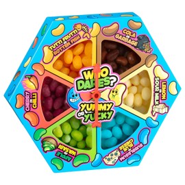 Who Dares? Jelly Bean Game - Yummy or Yucky Flavours Candies, Xmas Fun with Spin Wheel Activity 120g (Pack Of 2)
