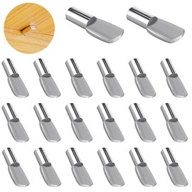20 Pcs Shelf Support Pegs Flat Spoon Shape Shelf Pins Metal Book Shelf Bracket for Cabinet Furniture Closet Bookcase, Load-Bearing 100KG