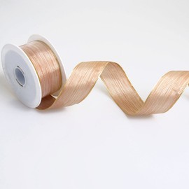 Striped Wired Christmas Ribbon – Brown – 40 mm – 20 m 270 40 214