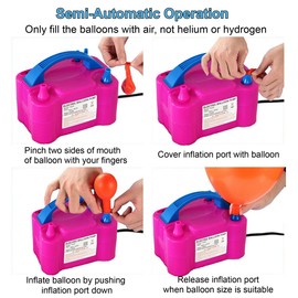 Ori Portable Dual Nozzle Electric Balloon Pump. Made From Heavy Duty Polypropylene. Long Life Powerful 220-240V 600W Motor. For Any Occasion C Parties, Weddings, Birthdays, Events, Activities