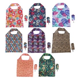 Reusable Shopping Bag,8 Pack Foldable Grocery Bags with Pouch,Washable Shopping Tote Bags for Daily Shopping, Groceries, Travel, Camping, Picnic