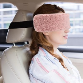 HIAMEA Travel Pillow Alternative That Stops Head Bobbing-Airplane Head Straps and Car Head Support Band Super Comfort Head & Neck Support For Airplanes & Cars Sleeping Adults Kids(Pink)