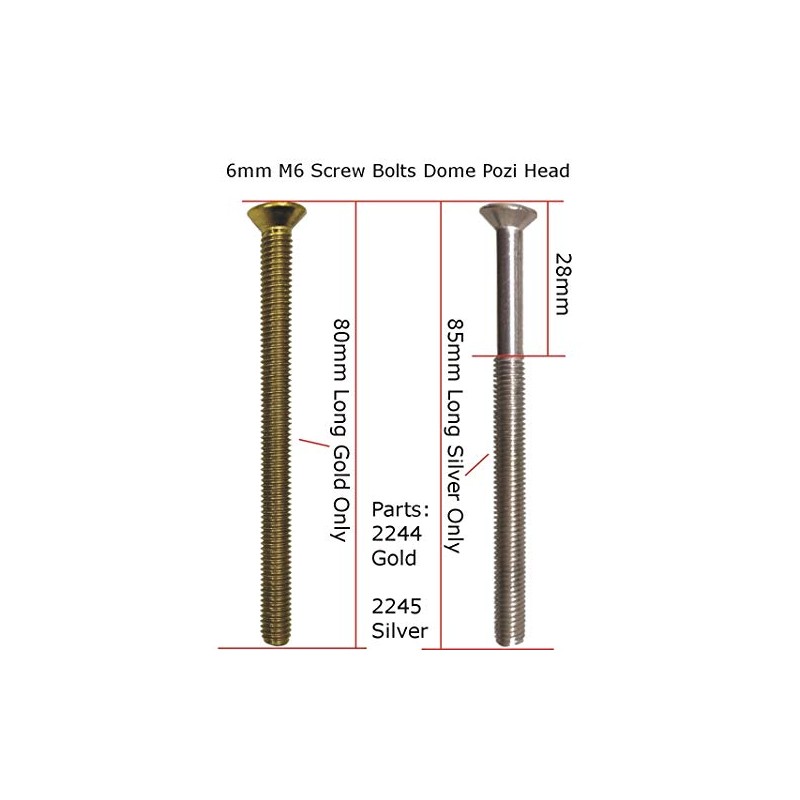 Upvc Door Handle 6mm M6 Screws 2X Gold Security Handle