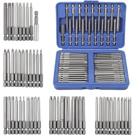 Yasoschaoz Screwdriver Bit Set, Sunsbell Security Bit Set Extra Long Magnetic Driver Kit, Drill Screwdriver Bit Set, Screw Driver Bits with Case, Hex, Star Bits, Square, Spanner Bits - 50Pcs