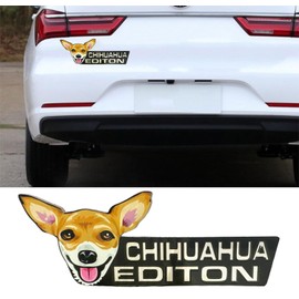Dog Edition Car Badges Laser Cutting Car Vehicle Emblem,3D Car Badge Automotive Decals Stickers Funy Animal Decor Car Accessories Gifts for Car Truck Rv Boat Exterior Decoration (Chihuahua2)