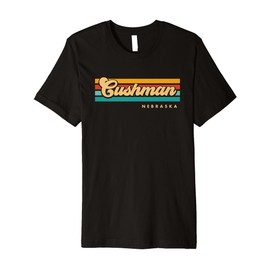 Vintage Sunset Stripes Cushman, Nebraska Premium T-Shirt