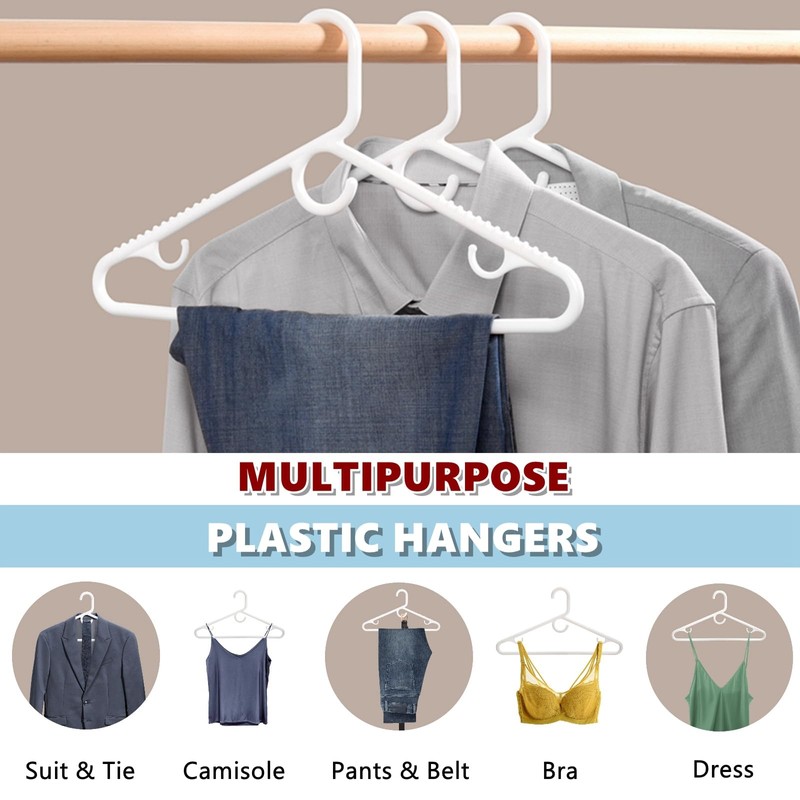 Amber Home 36 Pack Super Heavy Duty Plastic Hangers, White