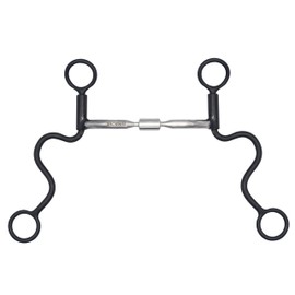 Showman Long Shank Steel Bit w/Roller Mouthpiece