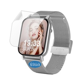 Frgnie Screen Protector Compatible with Tisoutec Smartwatch G89 Pro (Pack of 6) Case, Bubble-Free Screen Protector for IDW26 Smartwatch 1.83 Inch, HD TPU Film