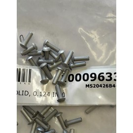 Unbranded Solid Rivet 0.124 inch  Counter Sunk Head Aluminum pack of 100
