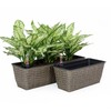 ZJMTOCYU Hand-Woven Self-Watering Planters for Effortless Plant Care, Elegant Dark