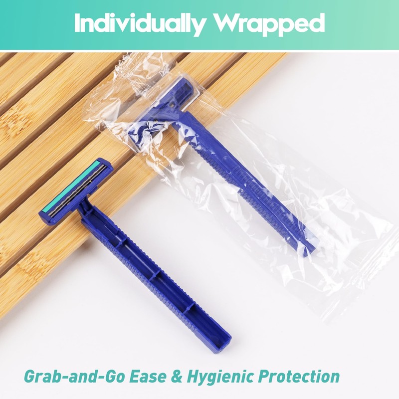 Phafaloop Individually Wrapped Twin Blade Disposable Razors, 40 Pack