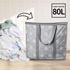 JOMOLA Collapsible Laundry Caddy 80L Large Foldable Laundry Basket Grey