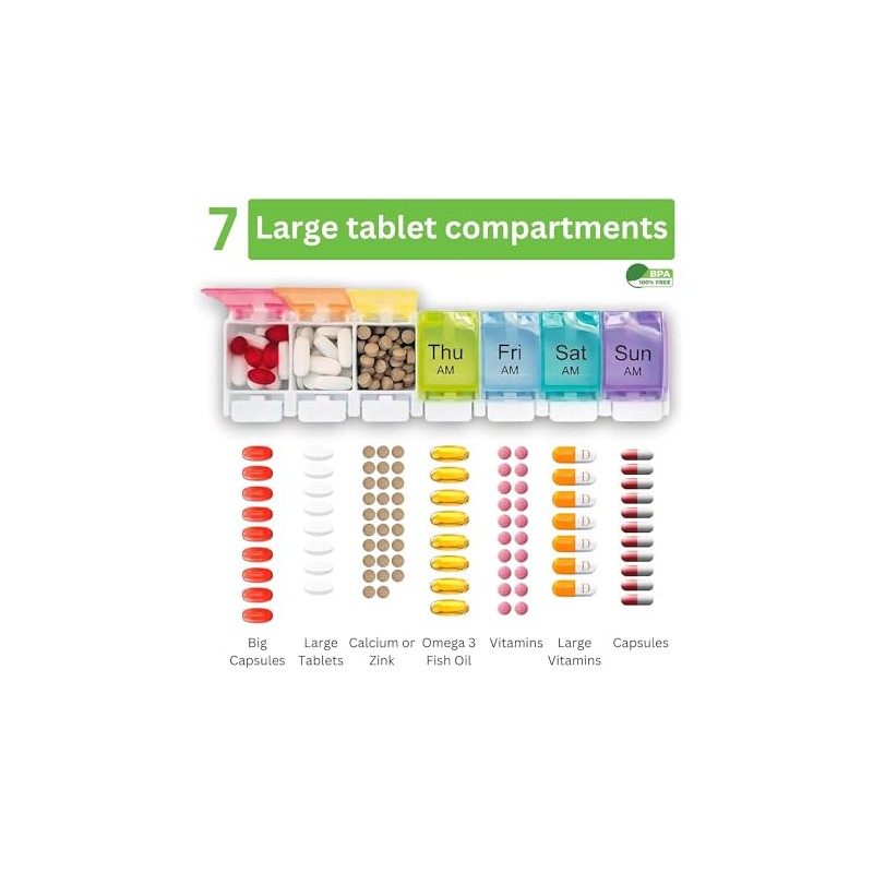 Weekly Pill Boxes 7 Day 2 Times a Day Monday