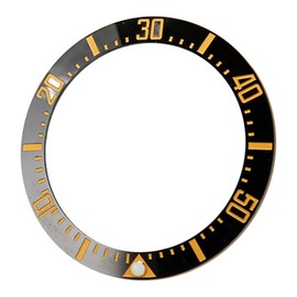ZJchao Watch Bezel Insert, 40mm Ceramic Watch Bezel Ring Repair Replacement Accessory for Watchmaker (Gold Character Black Back)