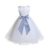 ekidsbridal White Tulle Rattail Edge Flower Girl Dress Wedding Tulle