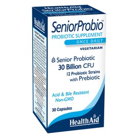 Seniorprobio 30 Caps, Once Daily, 30 Billion with Prebiotic, Acid & Bile Resistant, Lactose, Gluten, and GMO Free, Vegetarian