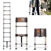 11 Steps Ladder Portable Folding Engineering Straight Ladder Thickened Stainless