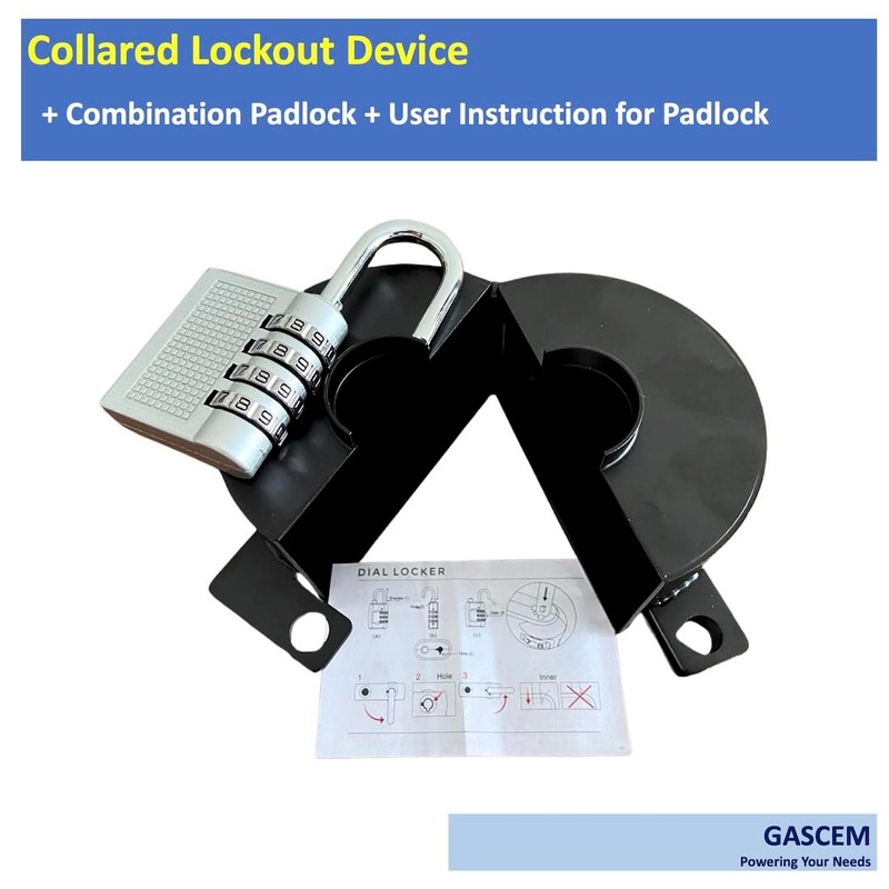 Gascem Door Knob Lockout Device. (Matt Black, 1 Padlock Included).