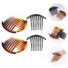 3Pcs Plastic Hair Side Combs French Twist Comb Tortoise Side