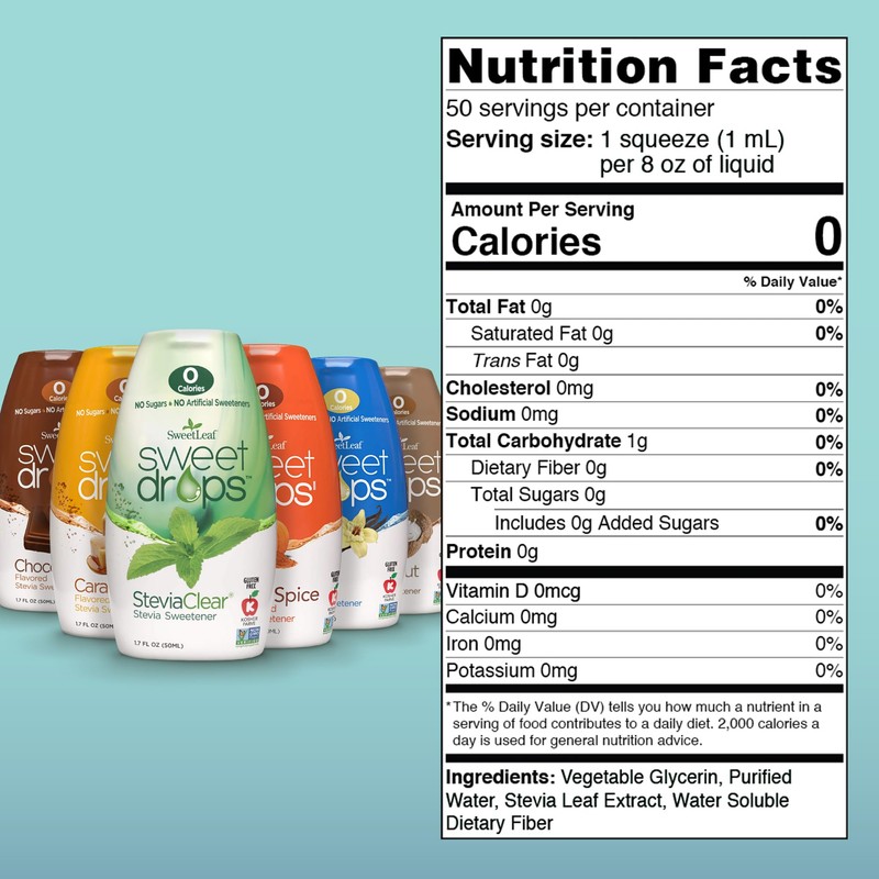 SweetLeaf Sweet Drops - Flavored Stevia Liquid Sweetener, Stevia Extract,