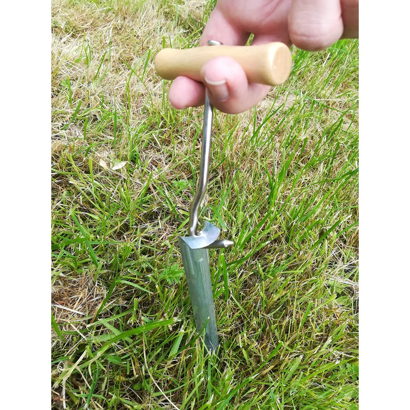 Peg Extractor with Wooden Handle for Pegs and Pegs Removal