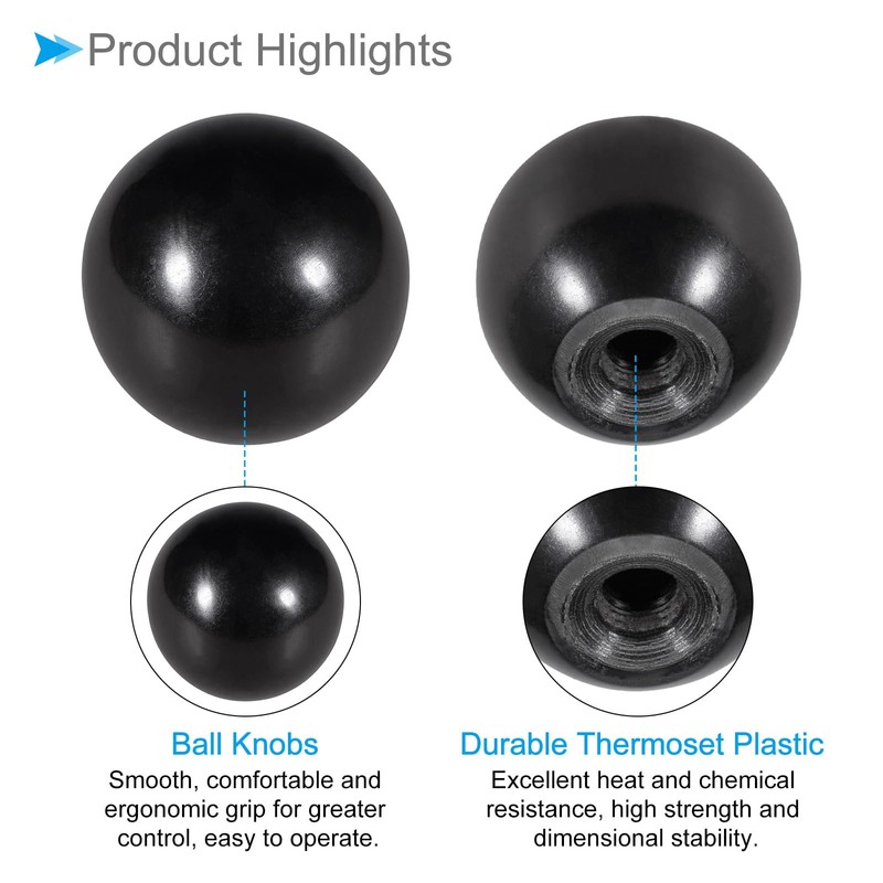 CoCud Duroplast Ball Knobs M6 Internal Thread 25 mm Diameter