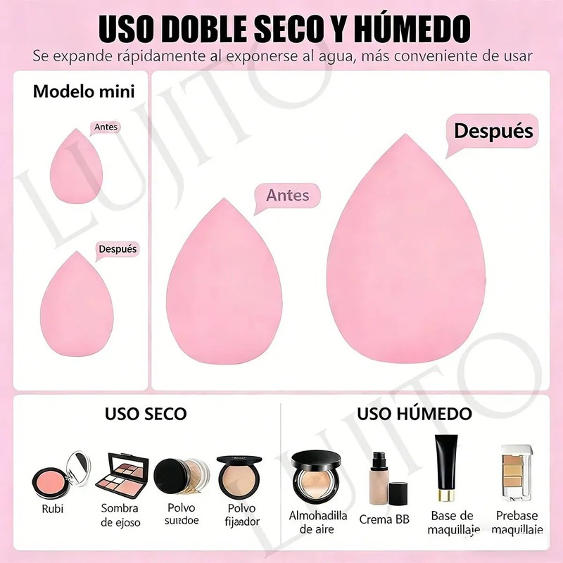 40pcs Brochas Maquillaje Profesional Esponjas Neceseres
