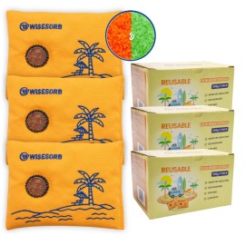 wisesorb 200g Rechargeable Gun Safe Dehumidifier Color Indicating Desiccant Packorange - 9 pcs