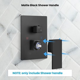gotonovo Bathroom Shower Single Lever Handle Replacement Lavatory Part Accessory 35 mm Matte Black