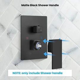 gotonovo Bathroom Shower Single Lever Handle Replacement Lavatory Part Accessory 35 mm Matte Black