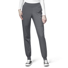 Women's Comfort Waist Cargo Jogger Scrub Pant, Pewter, 4X