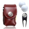 SORIOKI Golf Ball Case, Genuine Cowhide Leather, Set of 4,
