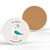 Be Shore Of Yourself Seagull Nautical Themed Ceramic Round Coaster
