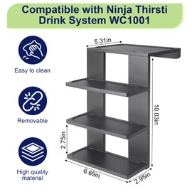 JAYOBGO Flavor Pods Holder for Ninja Thirsti WC1001 Soda Maker, Holds 12 Pods Storage Rack for Ninja Thirsties Drink System Soda Machine Syrup Holder Accessories (Shelf Only)