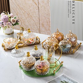 Round Plastic Service Tray Perfume Holder Fruit Snack Tray Countertop Storage Tray Living Room, Dining Room, Kitchen, Bathroom Plastic Drawer.（Green）