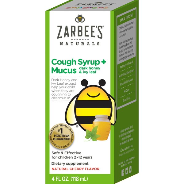 Zarbee's Children's Cough Syrup + Mucus Daytime, Cherry 4oz