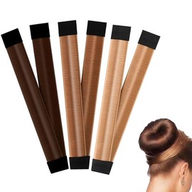 GHPKOTW 3 Pack Flechthilfe Haare Mädchen Und Damen, Haarstrickwerkzeug Zubehör DIY-Haarstyling für Lange und Kurze Haare,Braun Donut Hair Bun Maker für Kinder Dutt Haar