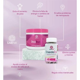 Kit Hormonal Oneida + Inolive Inositol Peso Menopausia Sabor Frutos Rojos
