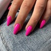 Hot Pink Press on Nails Almond Nails,Xcreando Almond Fake Nails