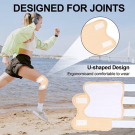 4 Pcs Castor Oil Pack Wrap Kit, Knee Castor Oil Patches, Reusable Washable Anti O il Leak Fit Men & Women