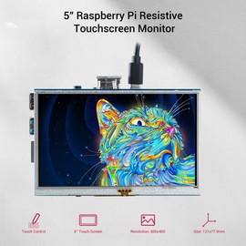 ELECROW 5 Inch Raspberry Pi Screen Touchscreen 800x480 TFT LCD Display HDMI-Compatible Monitor for Raspberry Pi 4B 3B+ 3B 2B+ BB Black Banana Pi Jetson Nano Windows 10 8 7