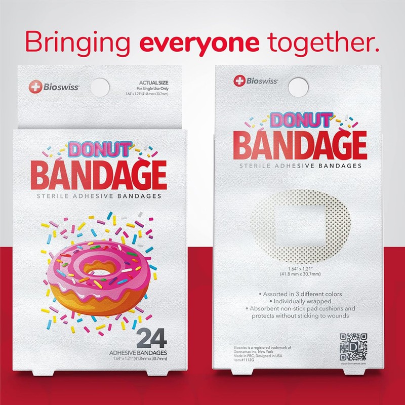 BioSwiss Kids Bandages, Donut Shaped Self Adhesive Bandage Set, Latex