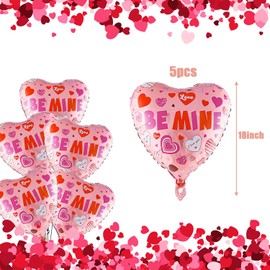Hjvvr Heart Balloons,5pcs 18inch Anniversary Balloons,Red Heart Shape Valentines Decoration for Anniversary Wedding Birthday Party