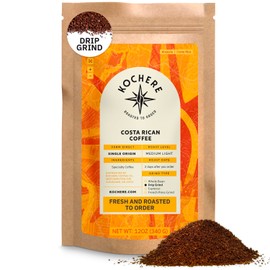 Costa Rican Ground Coffee Medium Roast - 12 oz, Single Origin Arabica Coffee Beans from Alajuela, Specialty Grade Fair Trade & Non-GMO, Sweet and Fruity Notes - Freshly Roasted To Order By Kochere