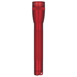 Maglite Mini Incandescent 2-Cell AA Flashlight with Holster, Red