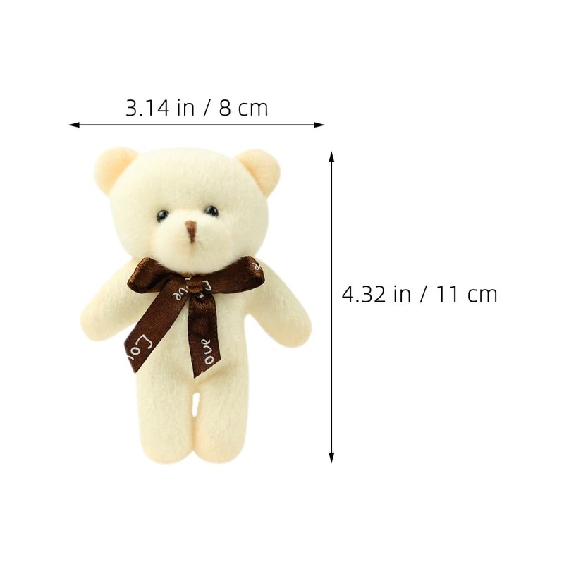 ERINGOGO 10 PCS Cartoon Bear Plush Toy DIY Bear Bowtie
