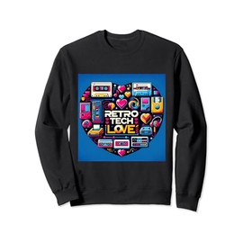 Retro Tech Love - Vintage Gadget Affection Design Sweatshirt