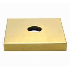 Corla Modern 3.5” Square Shower Arm Flange | Universal Extra Large Replacement Escutcheon Cover Plate (Brushed Gold)